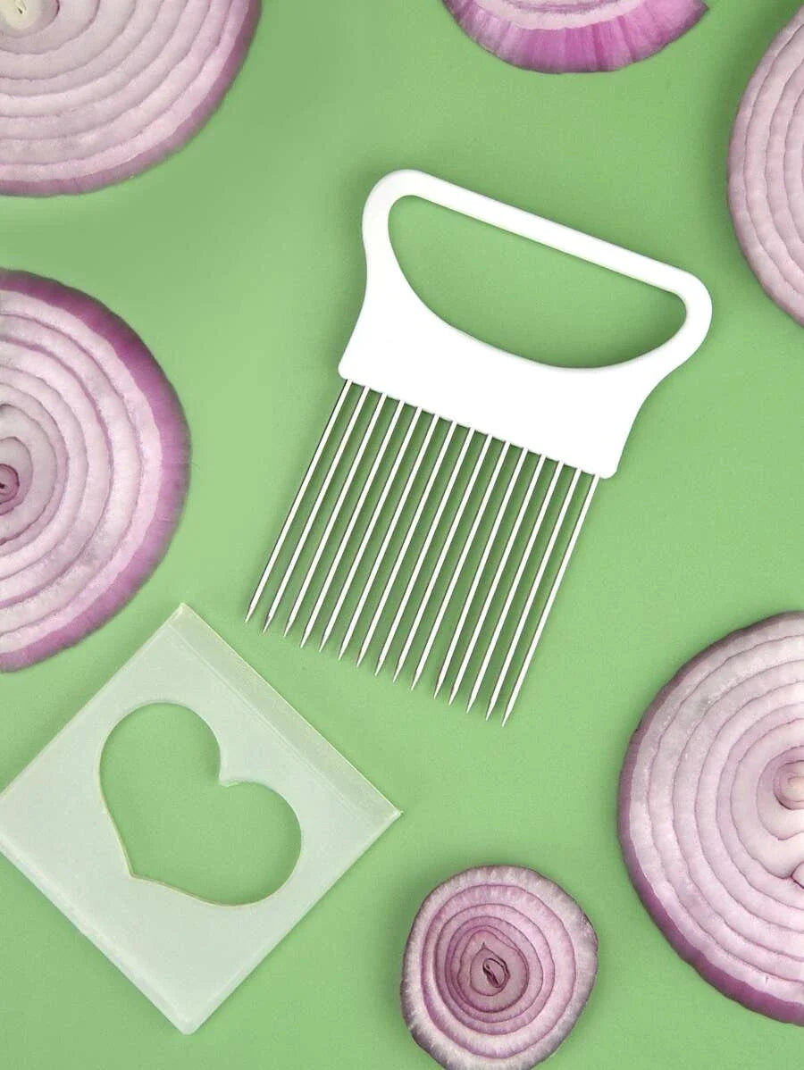 Onion Slicer Holder Stainless Steel Vegetable Cutting Guide