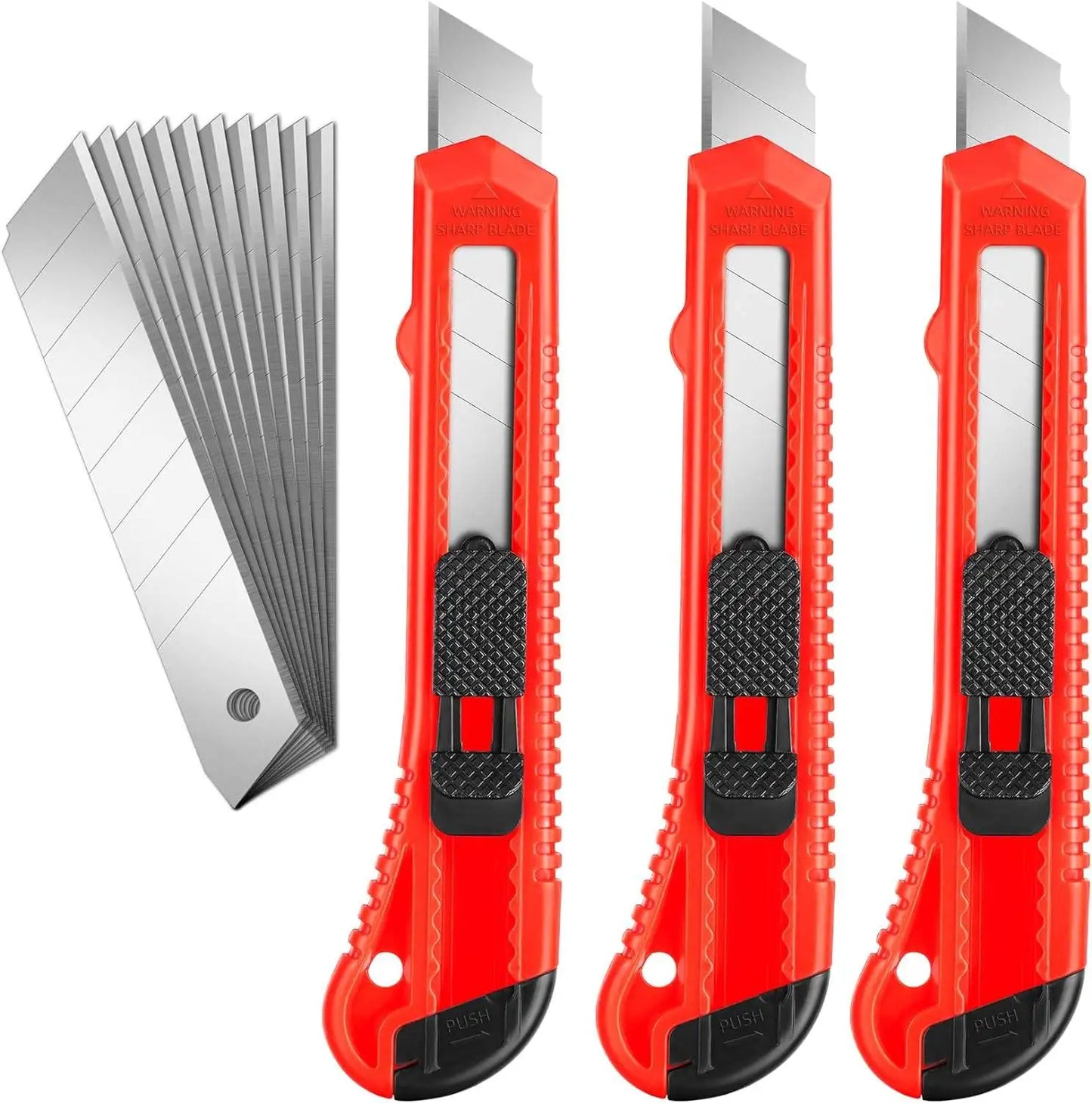 Utility Knife Box Cutter – Retractable Cardboard Cutter 3 Pack