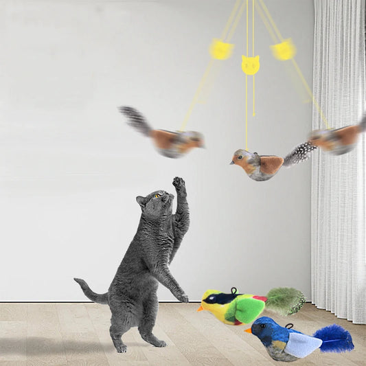Bird Cat Toy – Lifelike Plush Feather Teaser for Cats and Kittens