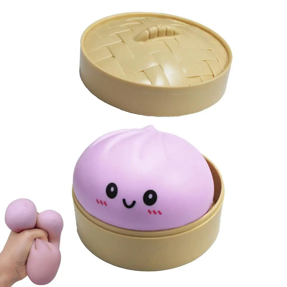 Squishy Sensory Toy Steamed Bun Squeeze Fidget Toy for Kids & Adults