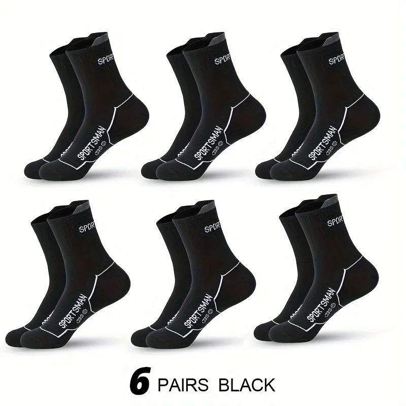 6 Pairs Men's Athletic Socks Breathable Low Cut Sports Socks