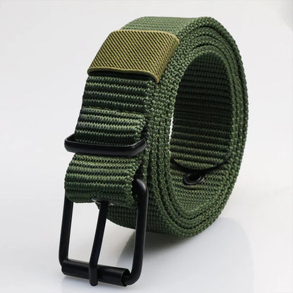 Men's Canvas Belt – Adjustable Pin Buckle Casual Woven Belt