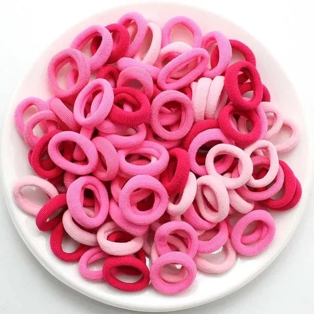 Small Hair Ties – Colorful Nylon Elastic Bands for Girls