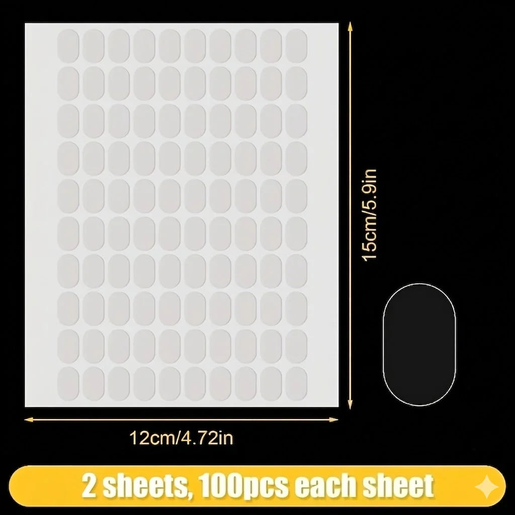 Double Sided Mounting Tape – 200PCS Transparent Waterproof Adhesive Pads