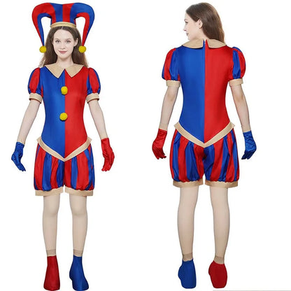Circus Cosplay Costume – Jumpsuit, Hat & Gloves Set