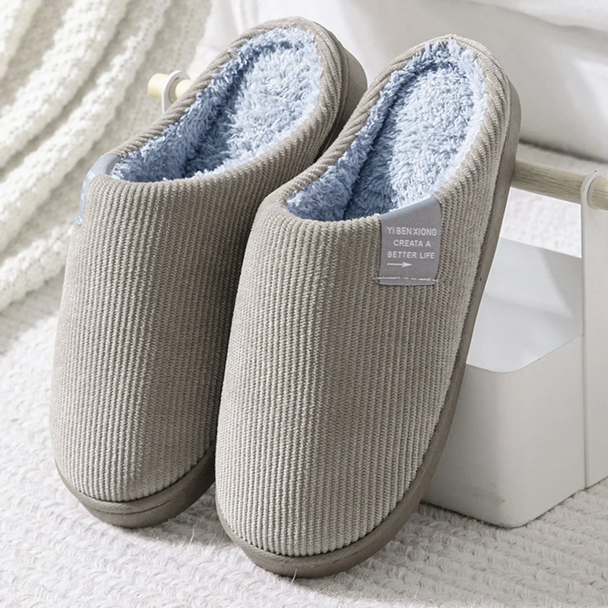 Plush House Slippers Warm Non Slip Indoor Shoes