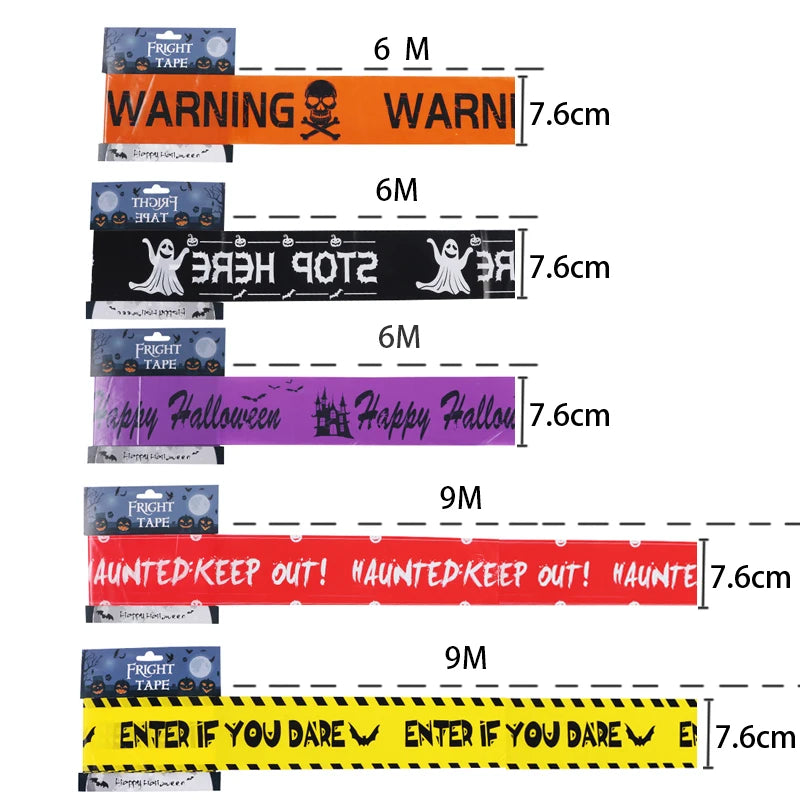 Halloween Warning Tape – Skull Design Spooky Party Decoration