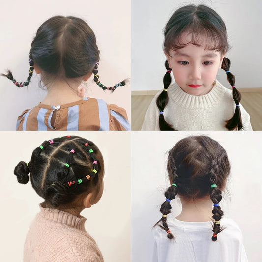 Girls Hair Ties Colorful Elastic Bands for Kids Ponytails