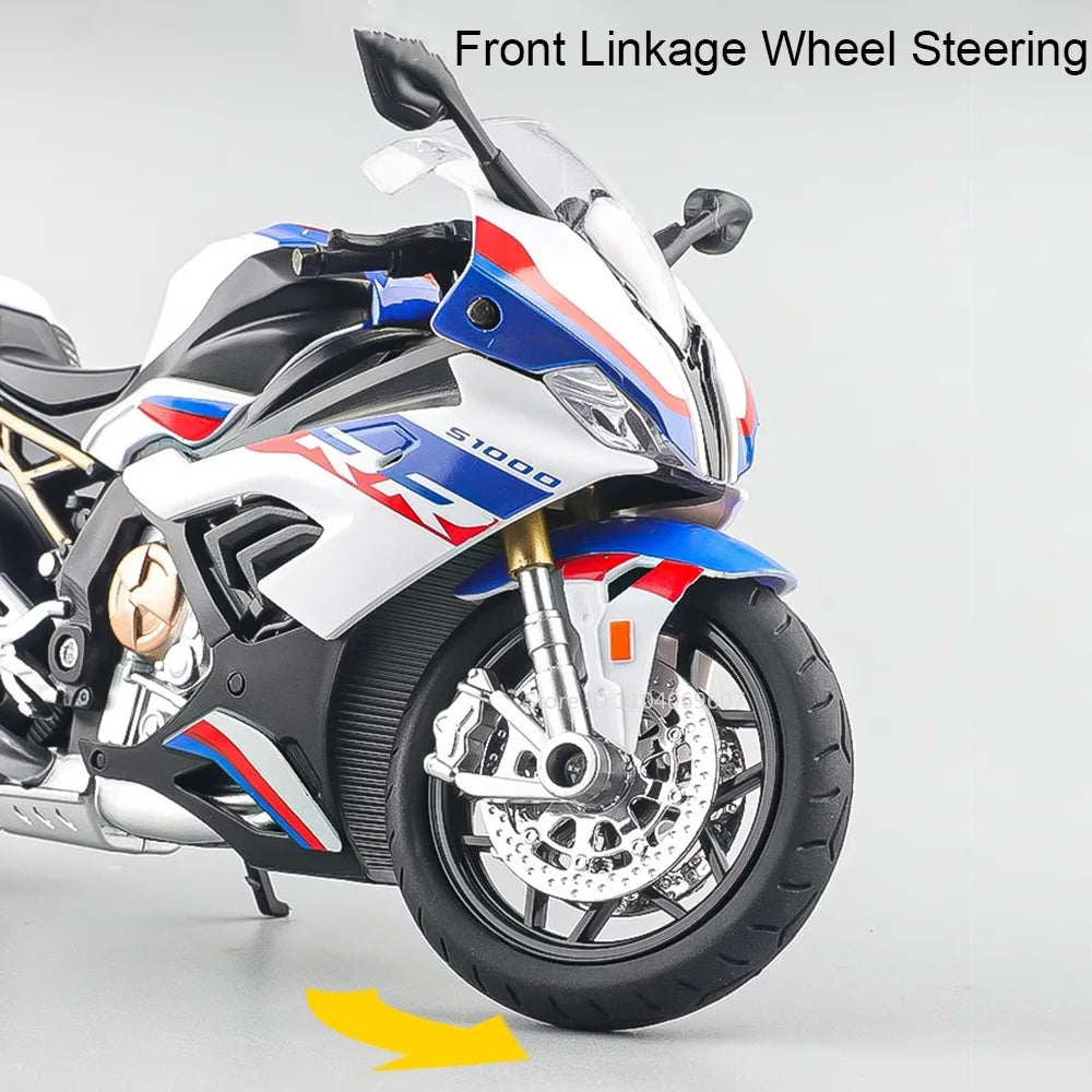 1:12 S1000RR Model Motorcycles Kawazaki NINJA H2R Toys Alloy Diecast Sound Light Shock Absorption Simulation Motorcycle Boy Gift