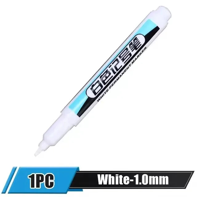 White Paint Marker Pen for Wood, Glass, Metal & Plastic