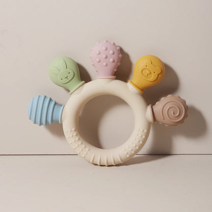 Silicone Baby Teether Ring for Infants