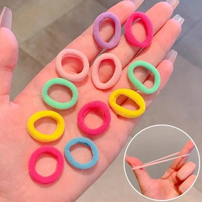 Small Hair Ties – Colorful Nylon Elastic Bands for Girls