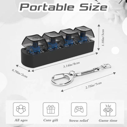 Keyboard Fidget Toy – 4 Key Mechanical Keychain Fidget