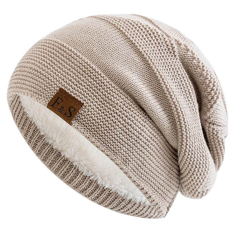 Winter Beanie Hat – Fur Lined Slouchy Knit Cap for Men & Women