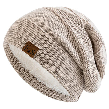 Winter Beanie Hat – Fur Lined Slouchy Knit Cap for Men & Women