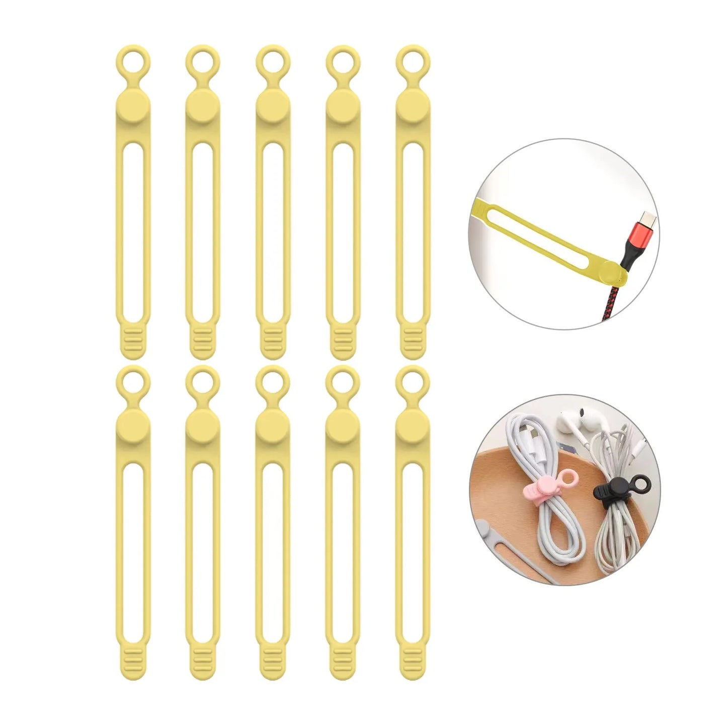 Silicone Cable Ties – Reusable Cord Organizer & Wire Straps