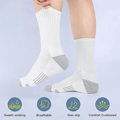 Men's Gym Socks – Breathable Crew Sports Socks, 6 or 12 Pairs