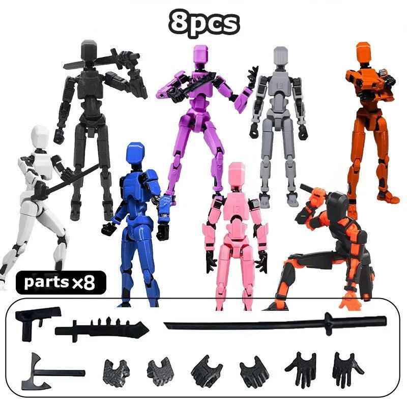 Movable Robot Action Figure, 13-Joint Poseable Model Toy – 14CM