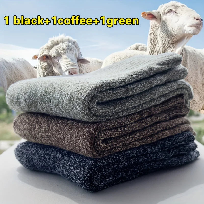 Men’s Warm Socks – Thick Towel Mid-Calf Winter Socks