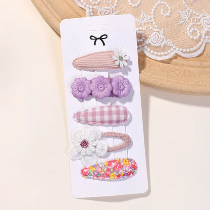 Girls Hair Clips 5-Piece Daisy Barrette Set for Kids