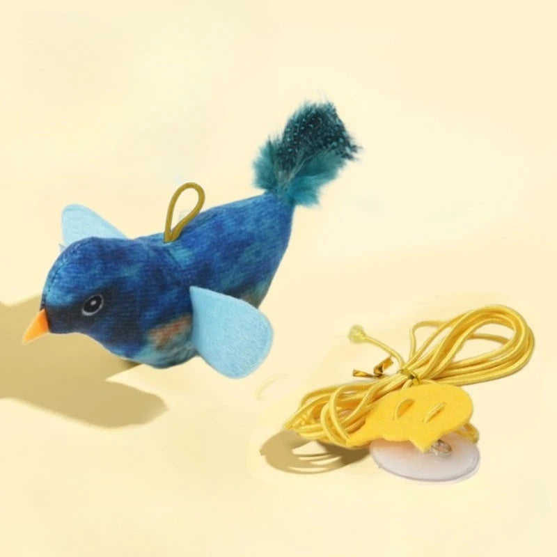 Interactive Bird Cat Toy – Hanging Cat Teaser with Catnip