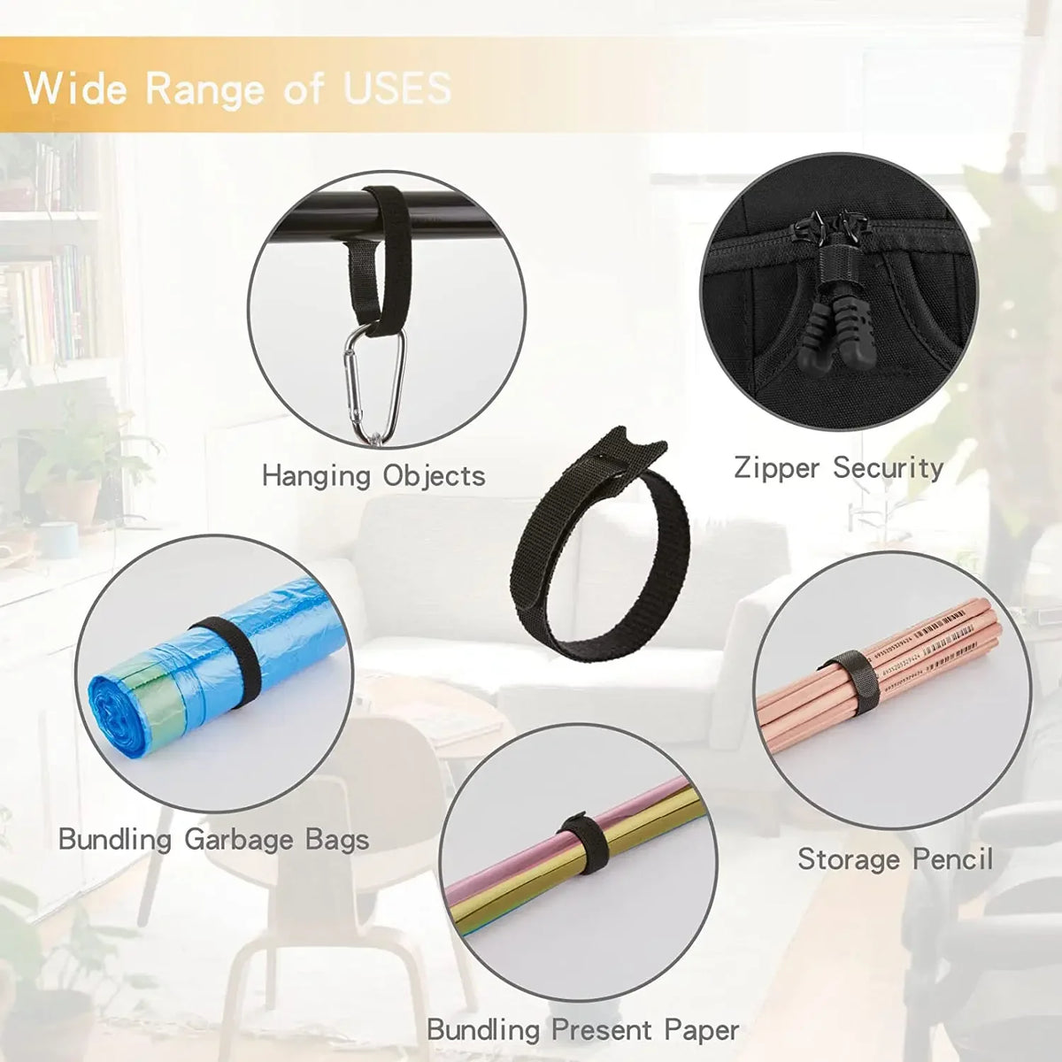 Cable Organizer Strap for Wire Management and Cord Storage