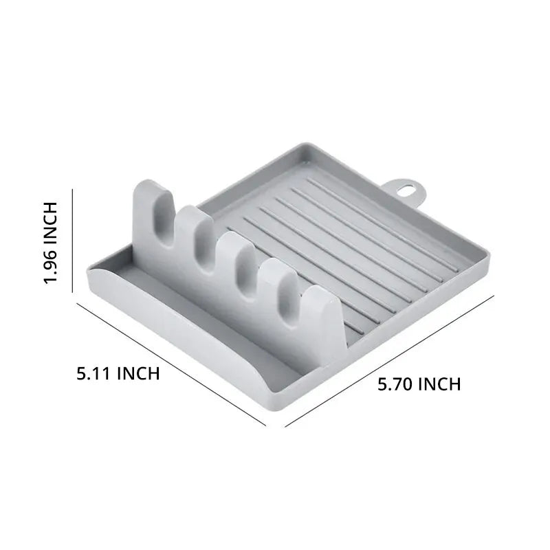 Kitchen Spoon Rest with Pot Lid Holder and Spatula Rack