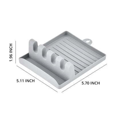 Kitchen Spoon Rest with Pot Lid Holder and Spatula Rack
