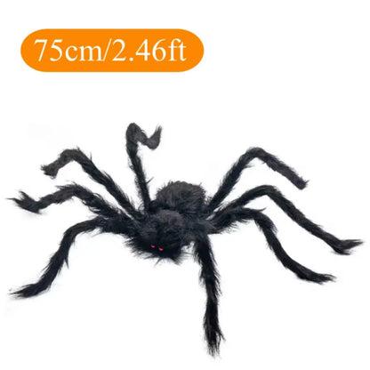 Giant Halloween Spider – Black Plush Spider Decoration