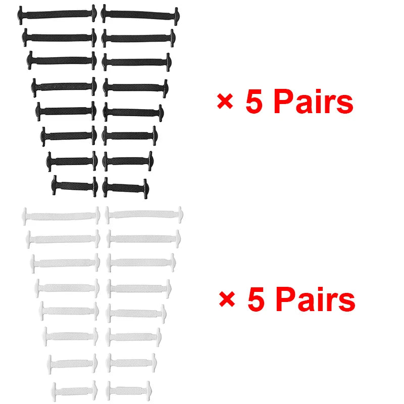 No Tie Shoelaces Silicone Elastic Laces for Easy Slip-On Shoes