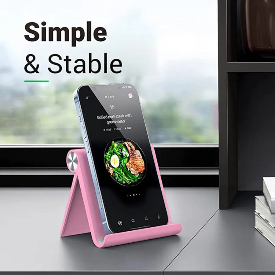 Adjustable Phone Stand with Foldable Portable Desktop Design