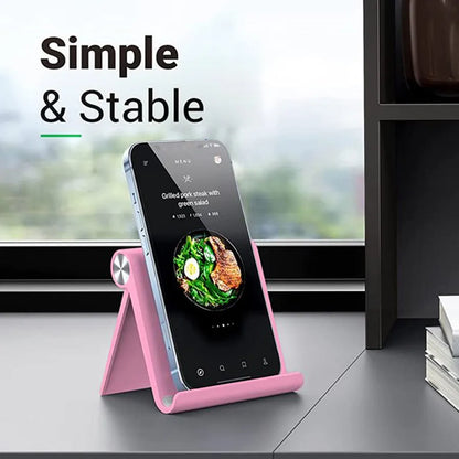 Adjustable Phone Stand with Foldable Portable Desktop Design