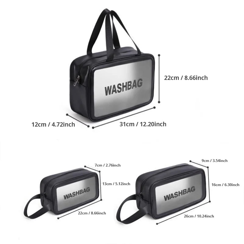 Waterproof Travel Makeup Bag with Transparent Large Capacity Design