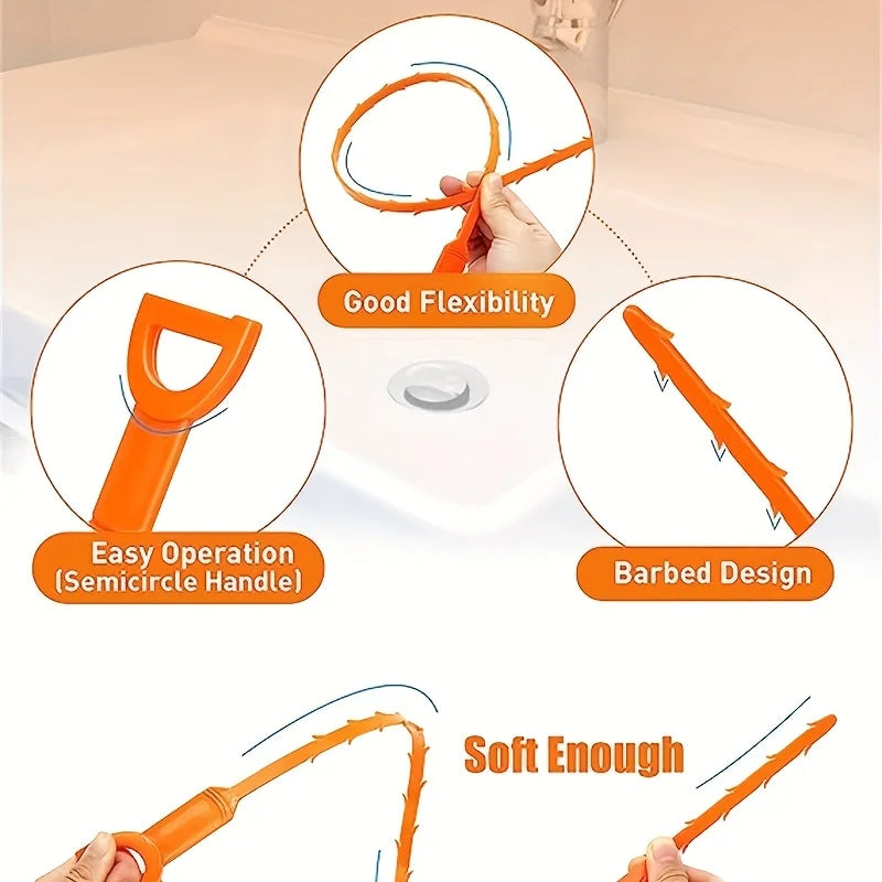 Drain Snake Tool – Hand Crank Hair Clog Remover for Sinks