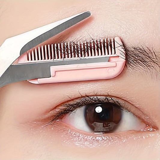 Eyebrow Trimming Scissors with Comb for Precision Grooming