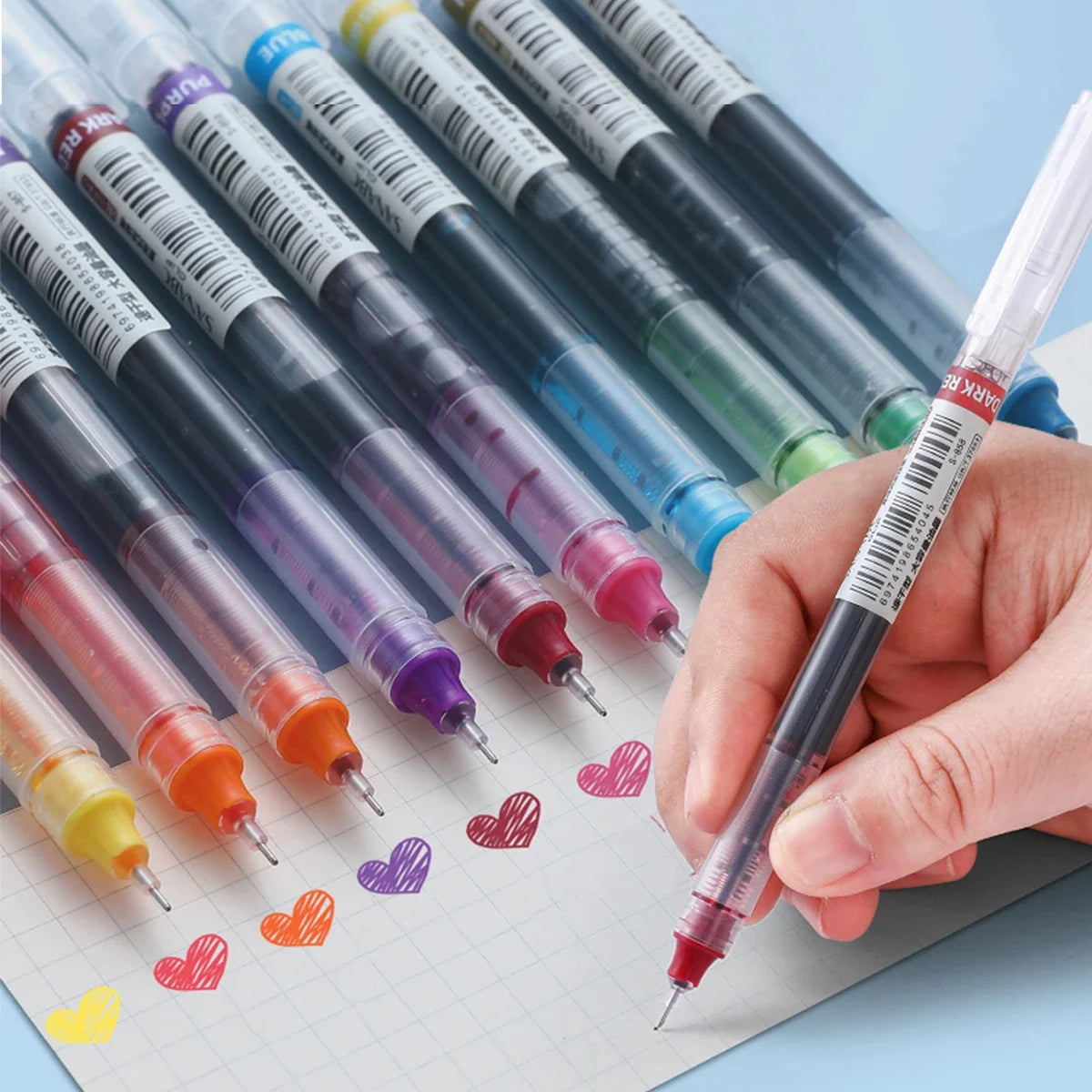 10 Pack Color Gel Pens 0.5mm Quick Dry for Writing and Note Taking