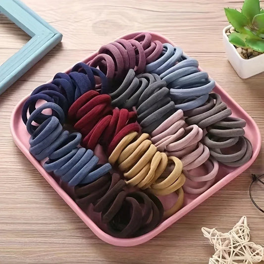 Scrunchie Hair Ties 50-Pack Colorful Ponytail Holders for Women