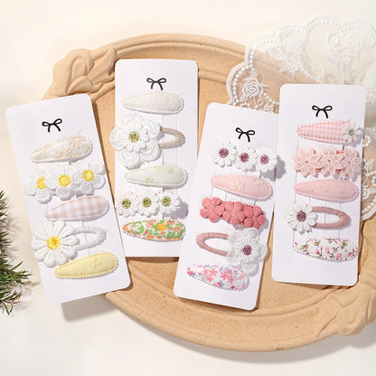 Girls Hair Clips 5-Piece Daisy Barrette Set for Kids