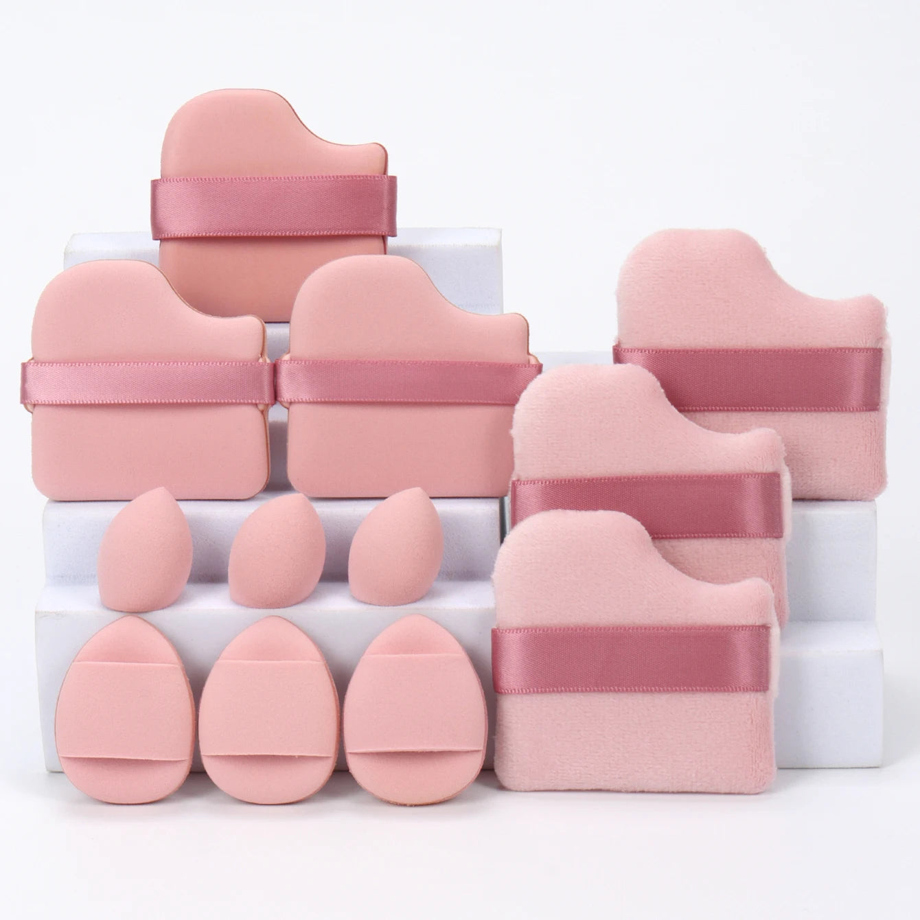 12-Piece Makeup Sponge Set with Powder Puffs and Beauty Blenders