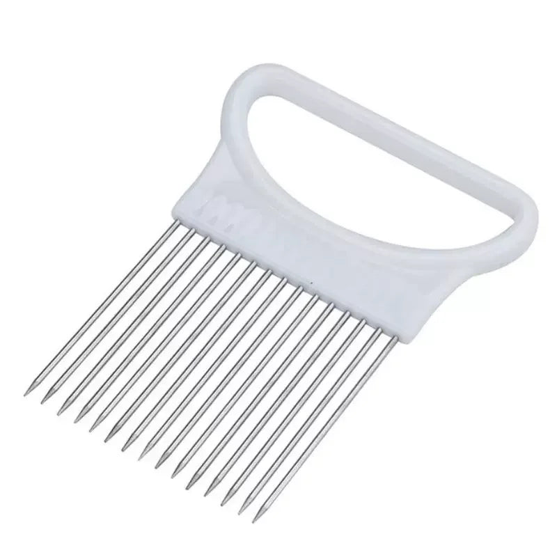 Onion Slicer Holder Stainless Steel Vegetable Cutting Guide