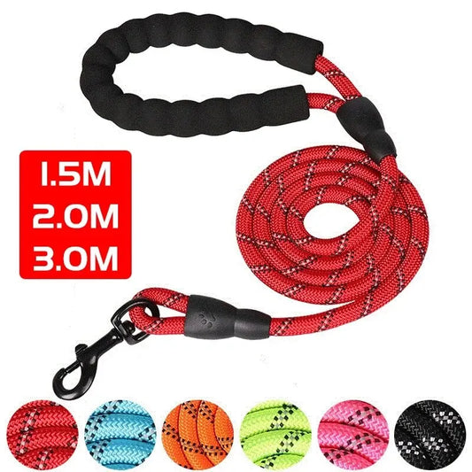 Reflective Dog Leash – Heavy Duty Double Rope with Padded Handle