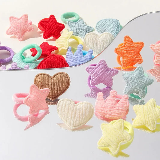 10/30Pcs Children Hairbands No Harm Hair Cartoon Towel Rope Ponytail Holder Kids Mini Rubber Band Headwear Girls Halloween Gift
