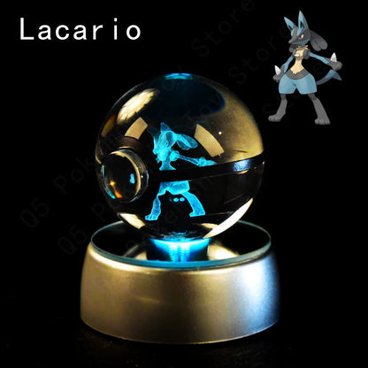 Crystal Ball Night Light with LED Base, 50mm Glass Decor