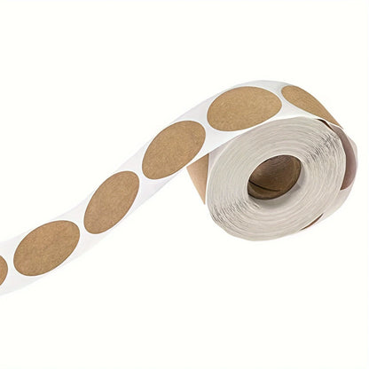 Round Kraft Paper Labels – 500 Self-Adhesive Stickers
