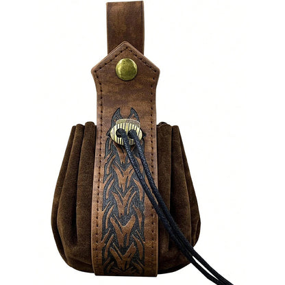 Medieval Viking Waist Bag Retro Drawstring Purse Pouch  Coin Pouch Portable Coin Purse for Renaissance Fairs LARP Cosplay Party