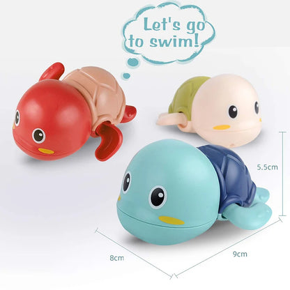 Baby Bath Toys – Wind-Up Swimming Turtle & Whale Water Toys