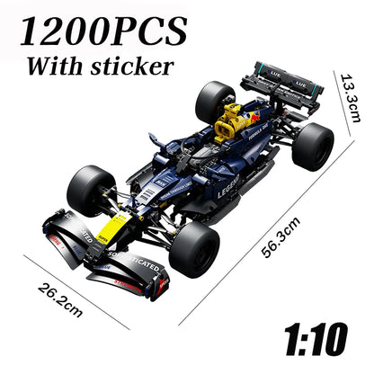 1:10 Technical Racing Vehicle Building Blocks Kit 1200PCS DIY Assembly Model Desktop Decor Gifts for Birthday Party DIY Ornament