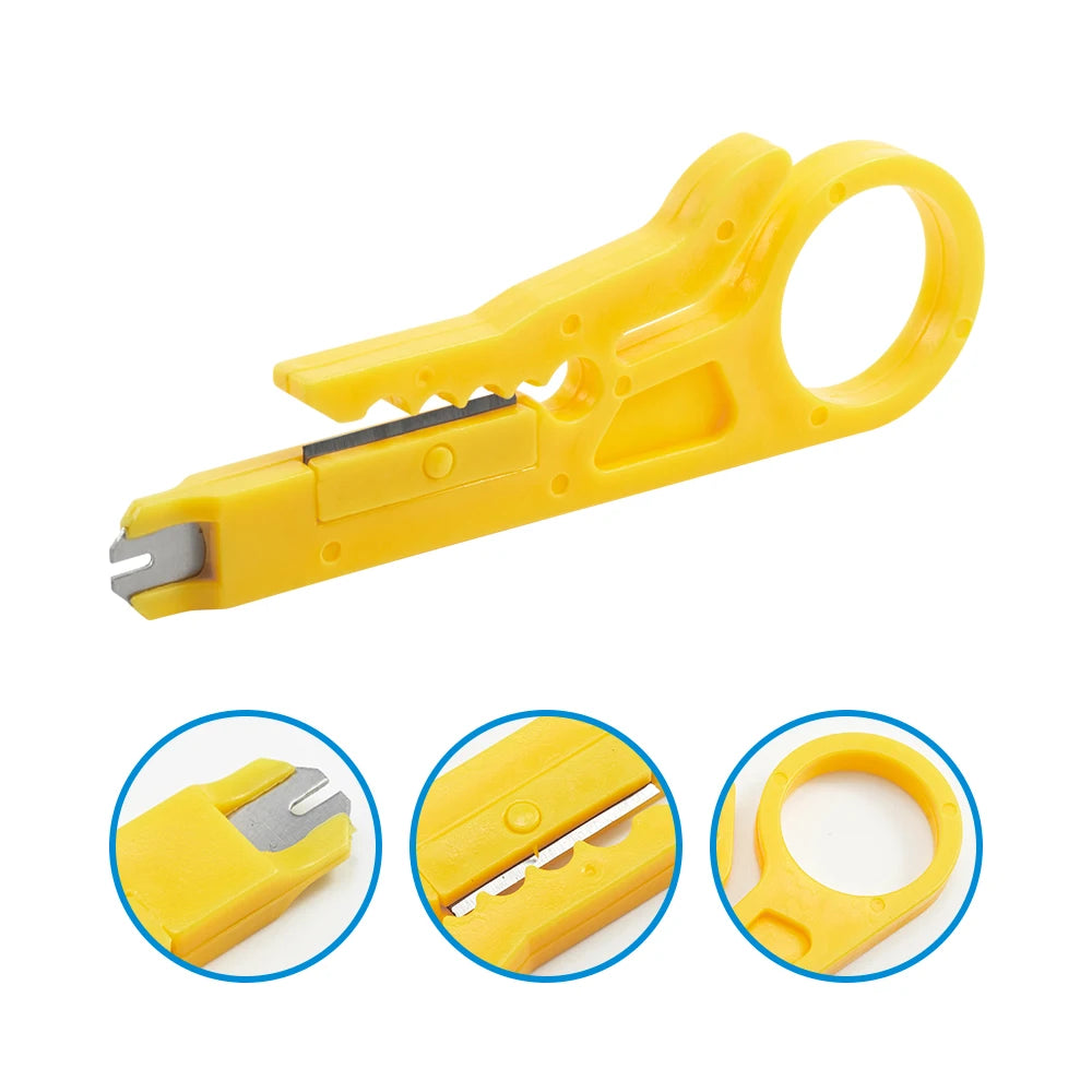 Wire Stripper Tool with Cable Cutter and Punch Down Function
