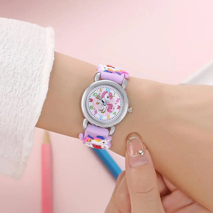 Kids Unicorn Watch with Colorful Cartoon Dial and Quartz Movement