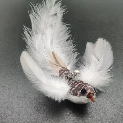 Cat Feather Toy Replacement Head with Bell for Interactive Cat Play